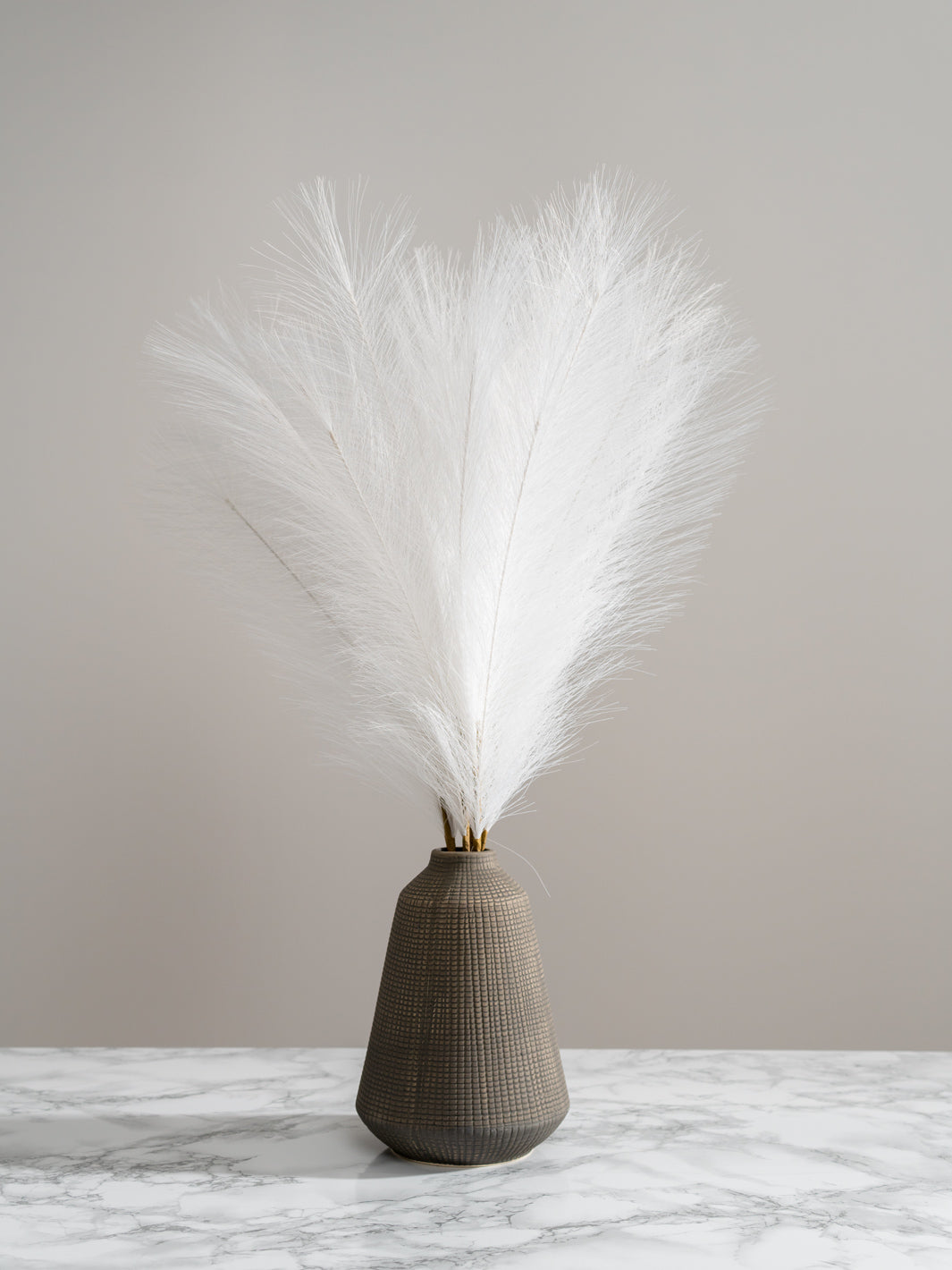 Faux Pampas Grass - White (5 Stems)