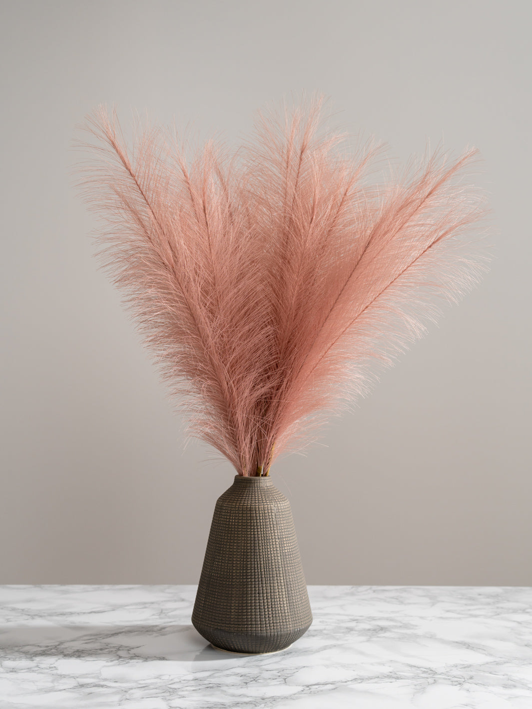 Faux Pampas Grass - Peach (5 Stems)