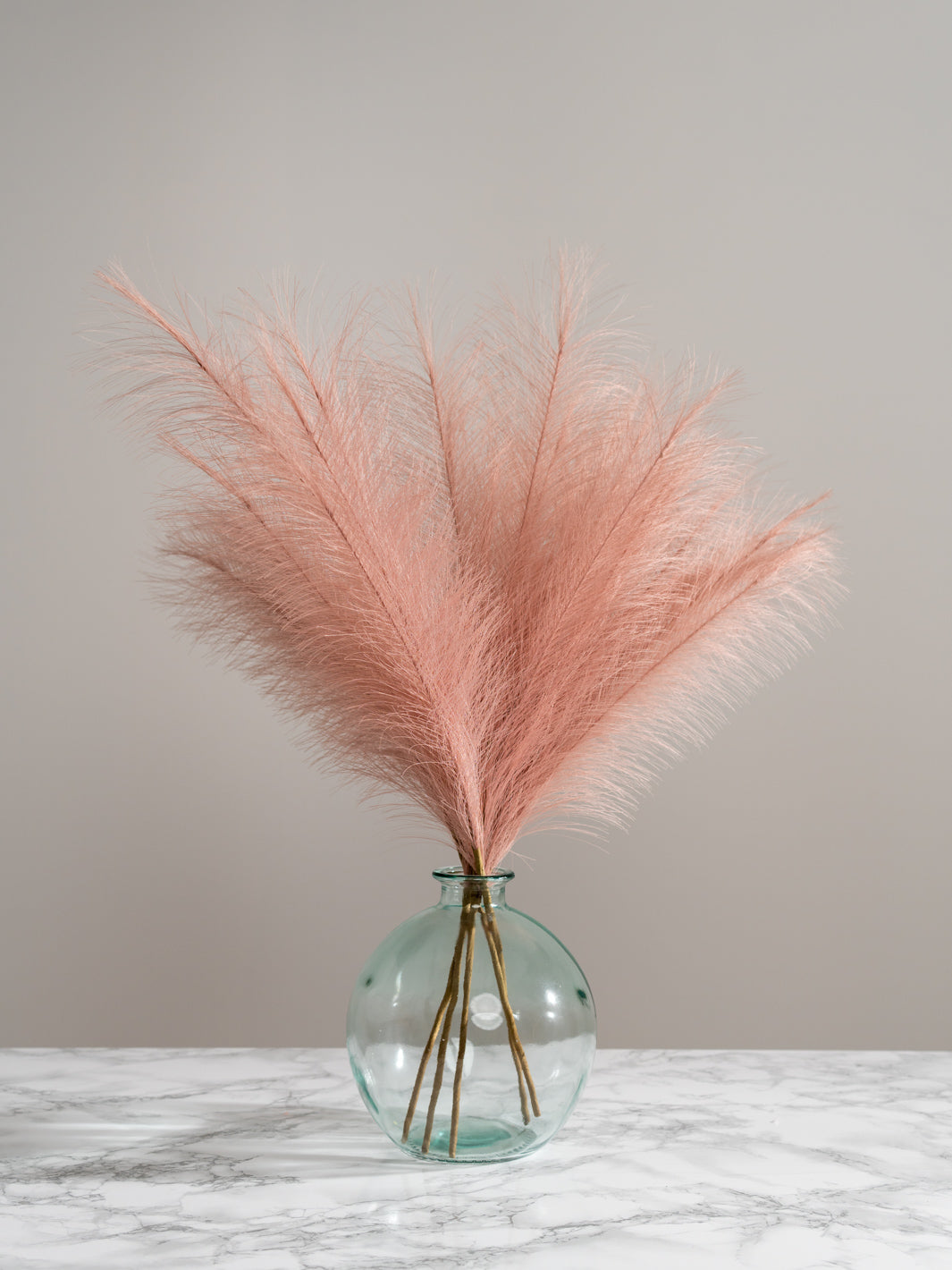 Faux Pampas Grass - Peach (5 Stems)