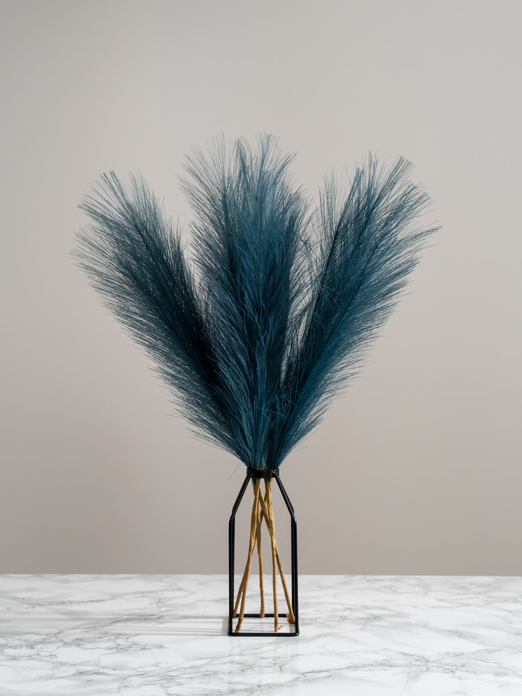 Faux Pampas Grass - Blue (5 Stems)