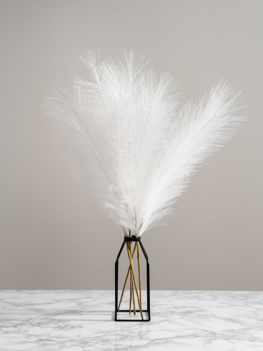 Faux Pampas Grass - White (5 Stems)