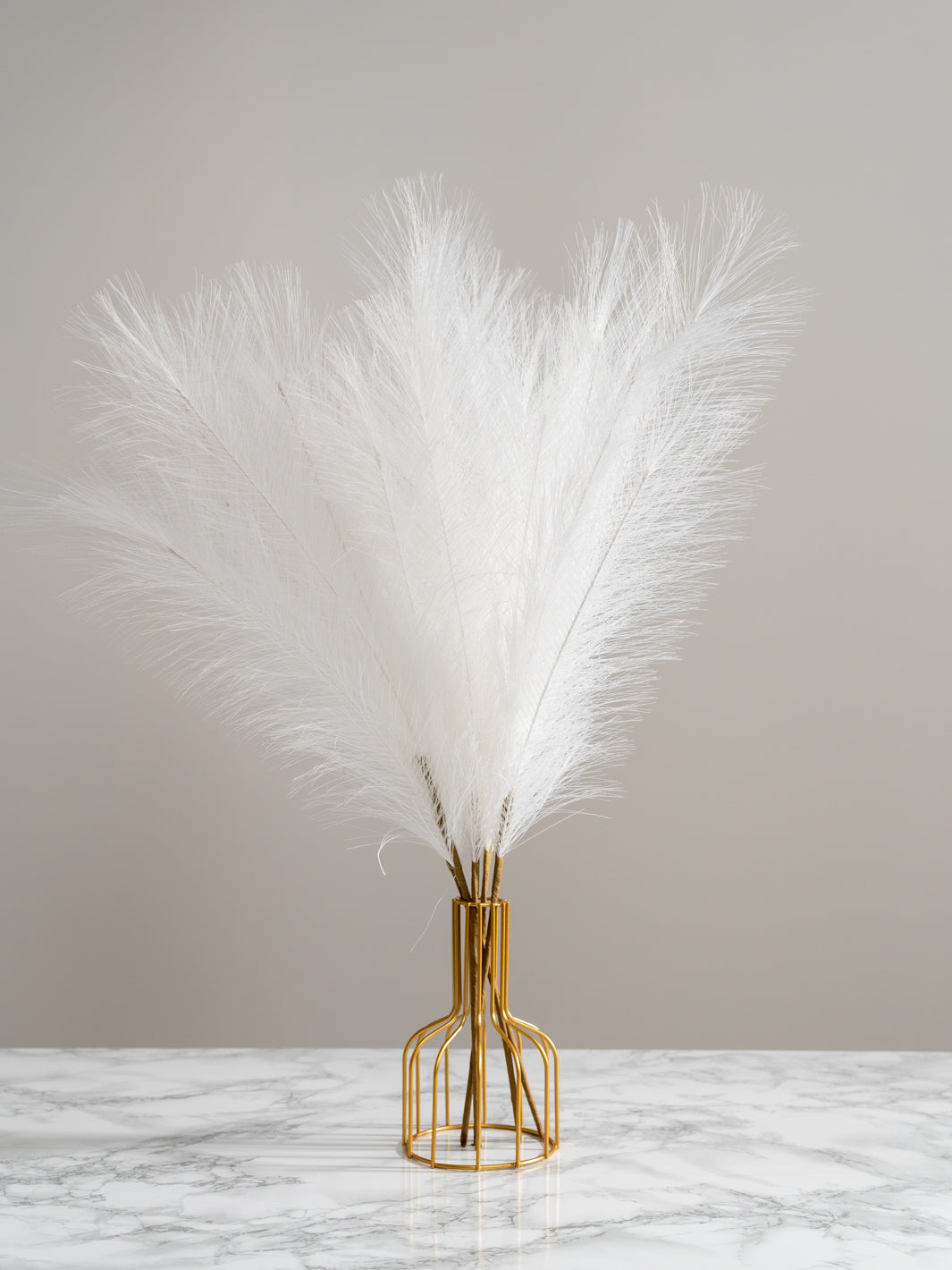 Faux Pampas Grass - White (5 Stems)