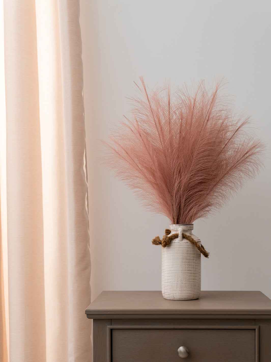 Faux Pampas Grass - Peach (5 Stems)